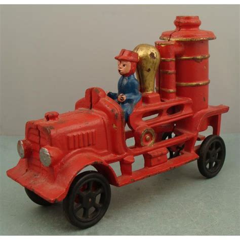 cast iron fire engine toy