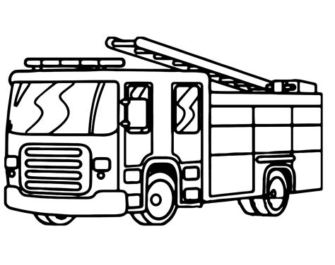 coloring page fire engine