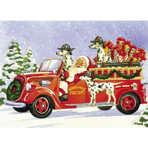 fire engine christmas cards