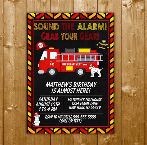 fire engine invitations