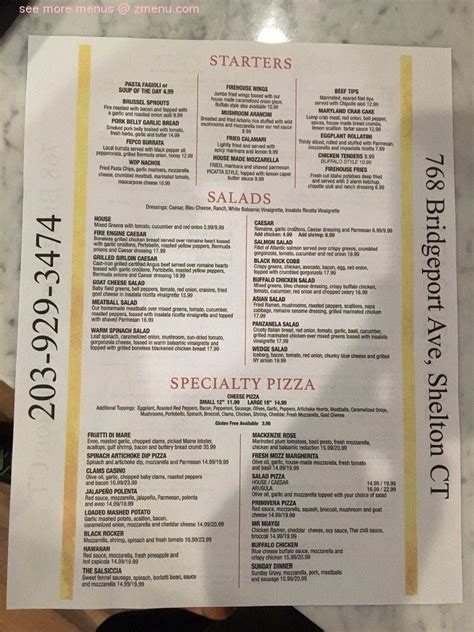 fire engine pizza company menu