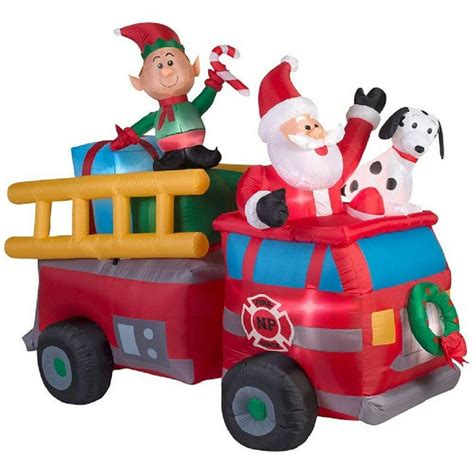 inflatable santa fire engine